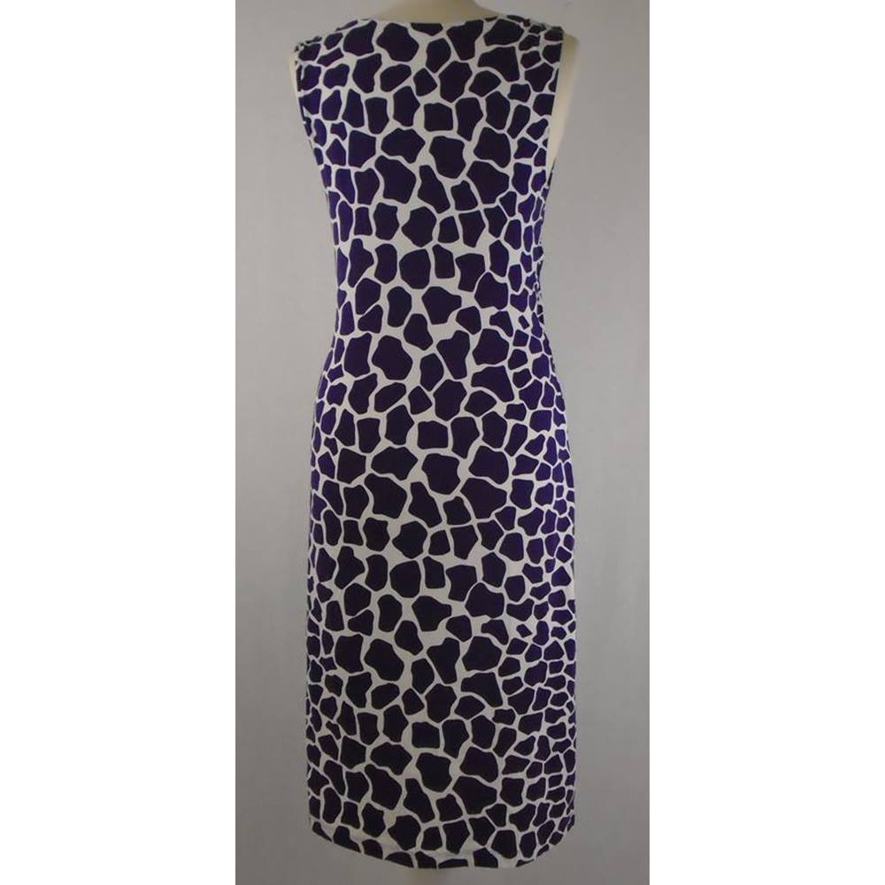Purple Leopard Print Knee Length Dress